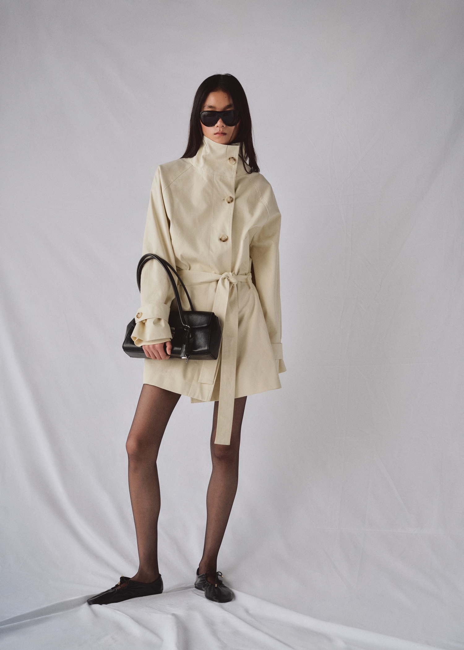 Funnel Neck Belted Trench Coat - Women | Mango United Kingdom