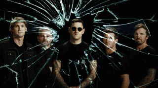 Parkway Drive surrounded by shattered glass