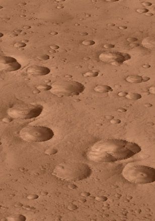 Pitted sand depicting the surface of Mars