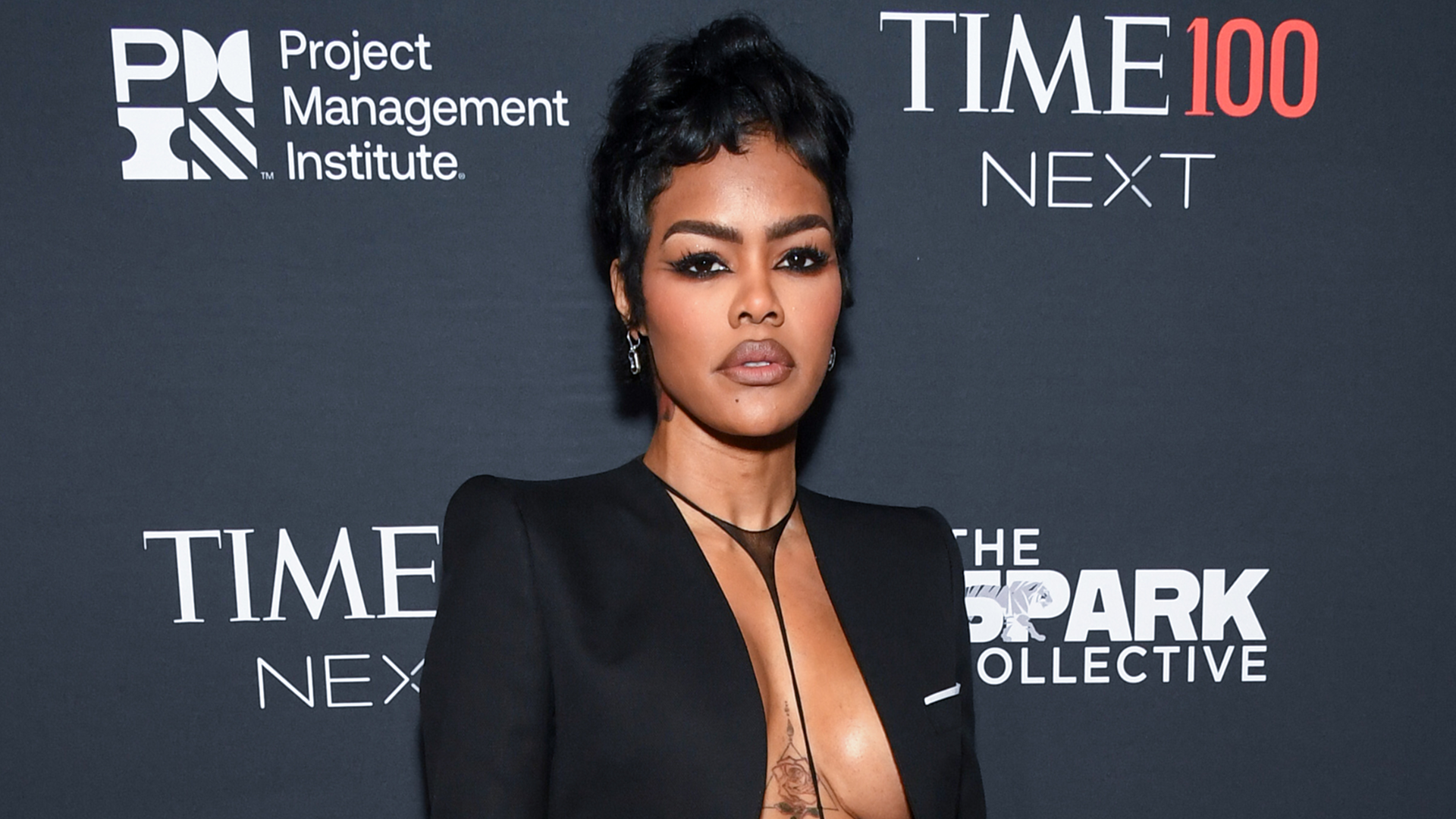 Teyana Taylor attended the Time100 Next Gala in a sheer naked dress