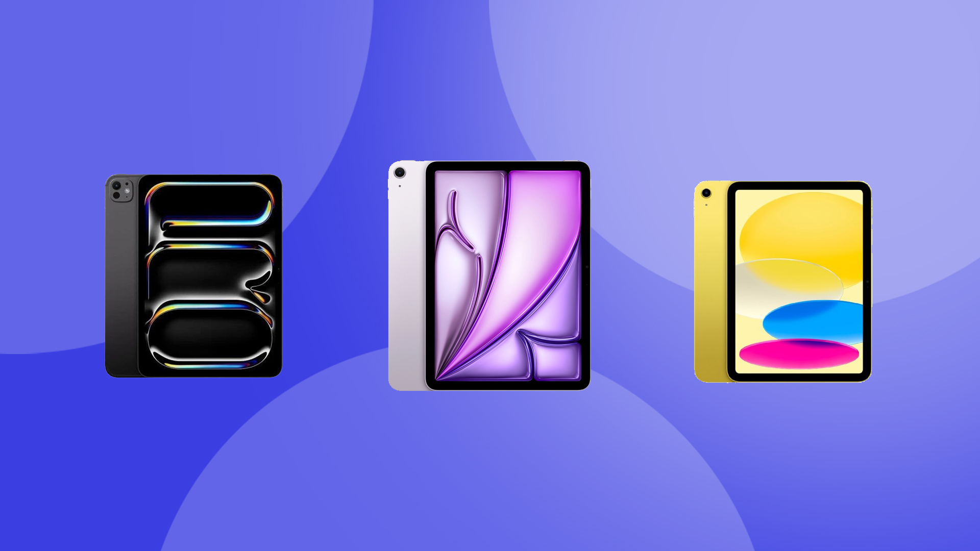 The three main iPads in a row. 