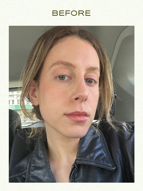 Jamie Schneider before Lord Gavin's signature red carpet facial