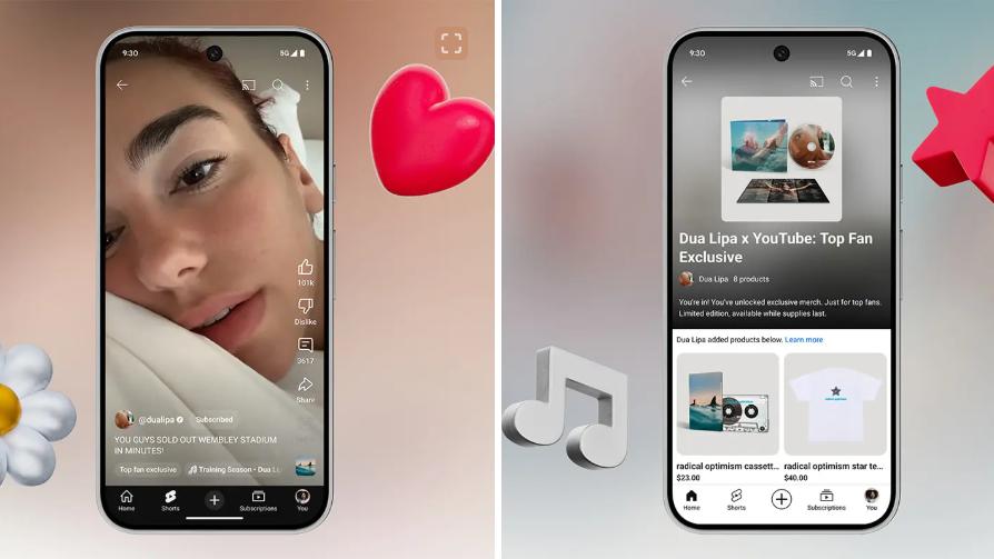 Artist thank you video messages in YouTube Music
