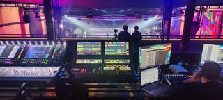 A control panel controls the LED and lighting experience at Flipper’s Roller Boogie Palace .