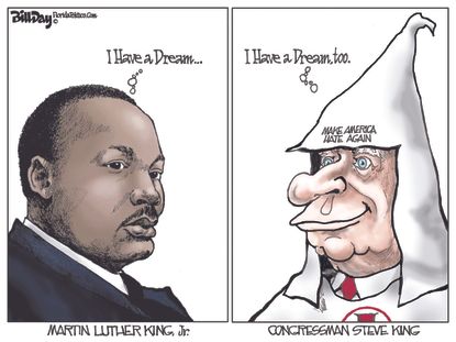 Political Cartoon U.S. MLK I have a dream Steve King racism