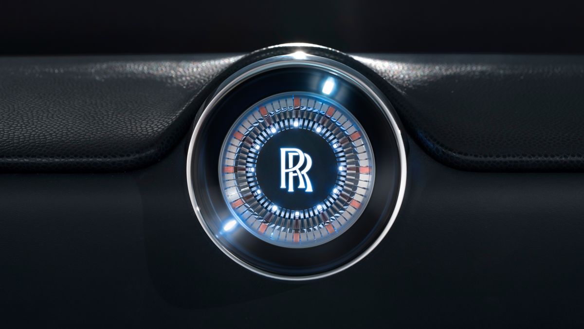 Close-up of the Rolls-Royce emblem