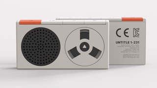 Jinkyo Han retro bluetooth speaker concept design on a white surface and background