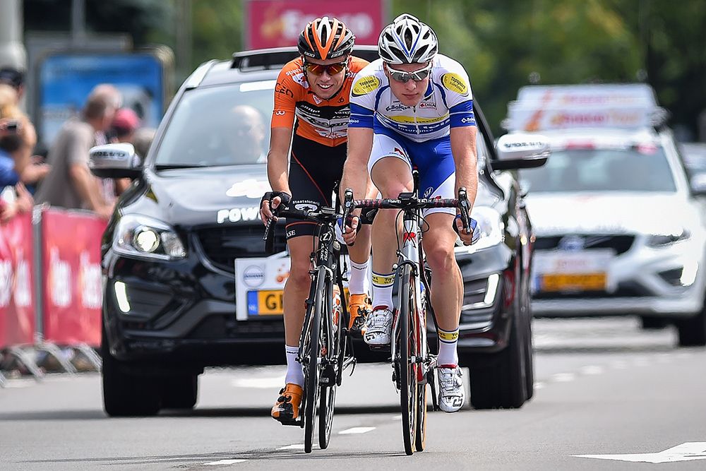 Gijs Van Hoecke (Topsport Vlaanderen) and Jesper Asselman (Roompot)