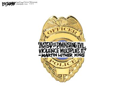 Editorial cartoon U.S. MLK/violence