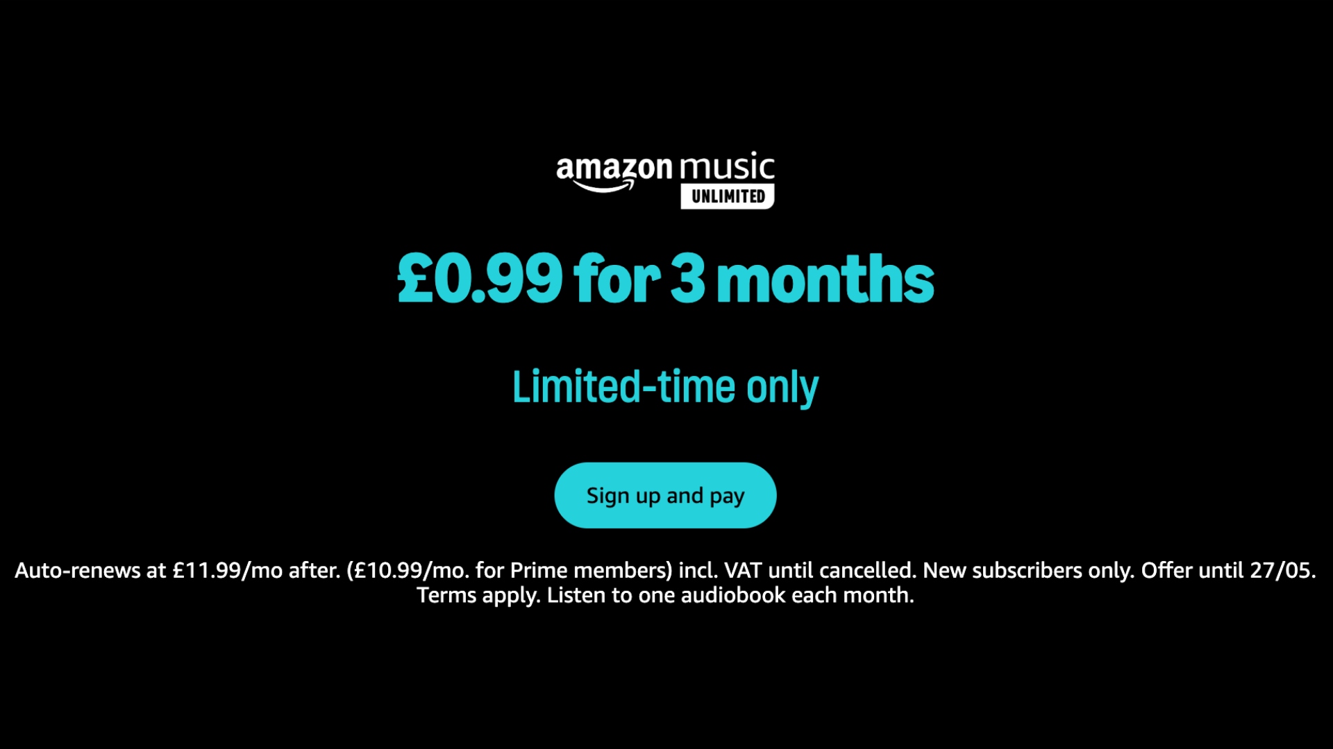 The Amazon Music Unlimited deal in May 2025