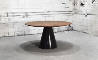 wood and steel 'Saturn' table