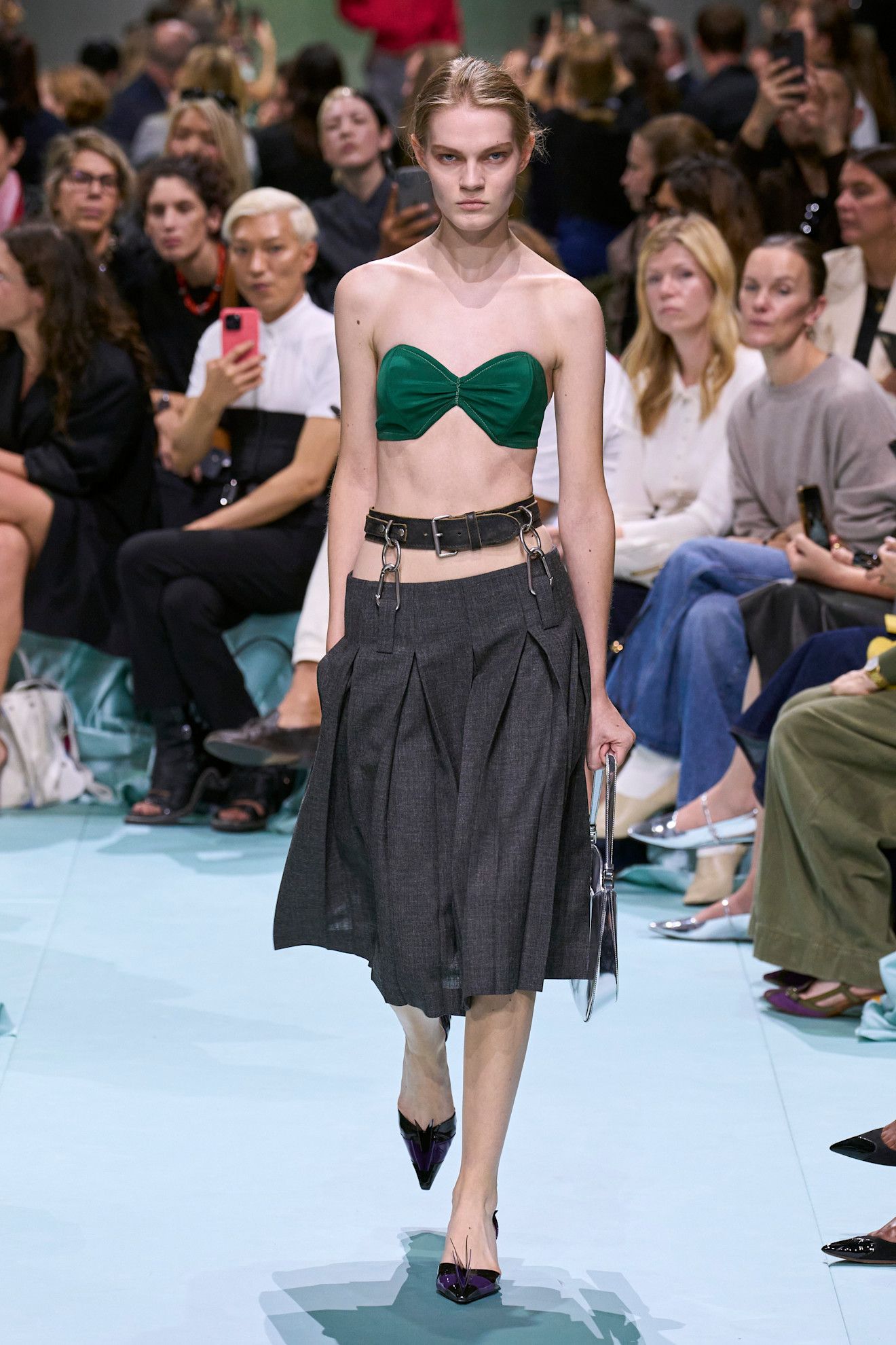 Model on Prada Spring/Summer 2025 runway.