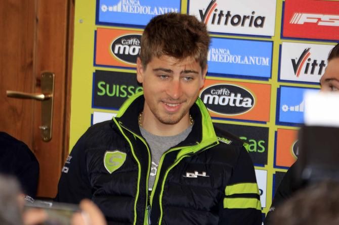 Peter Sagan (Cannondale) at the pre-Tirreno-Adriatico press conference.