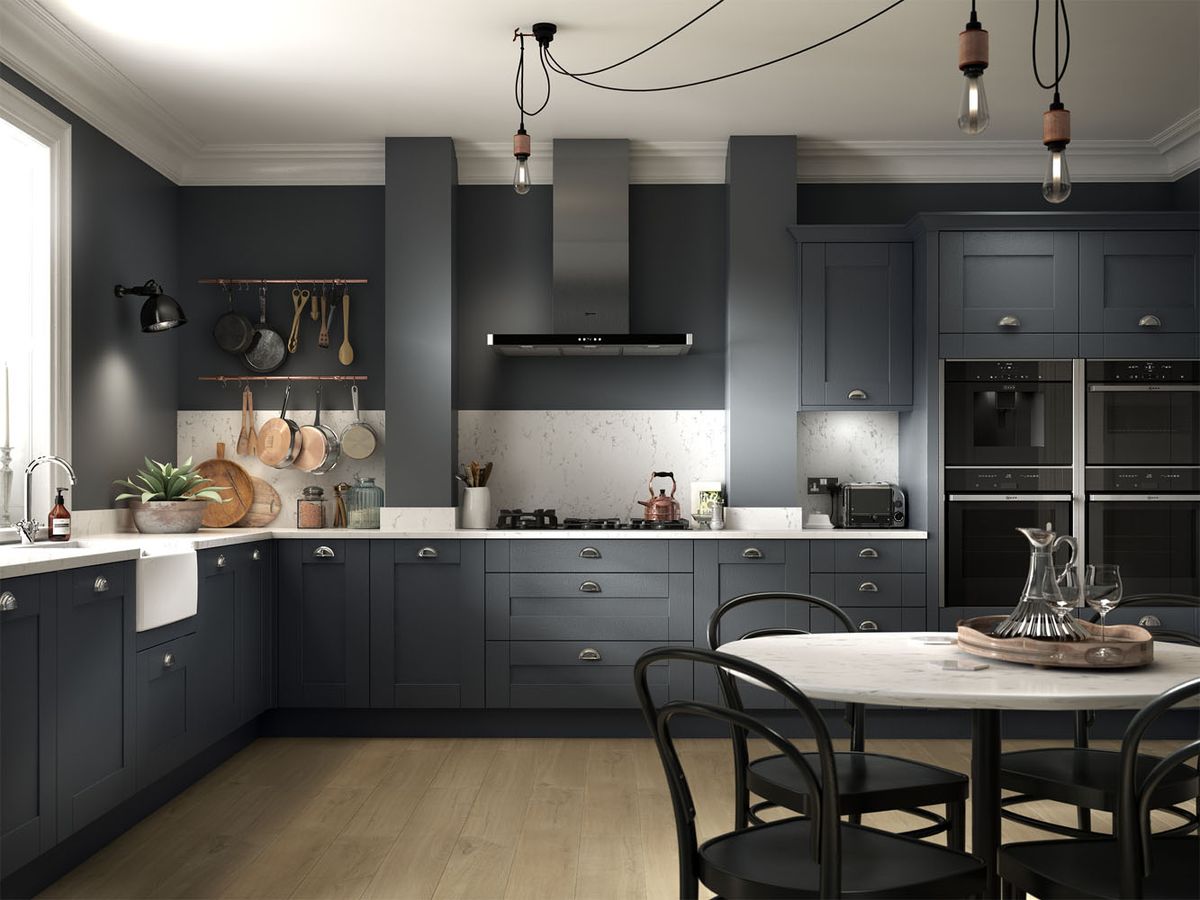 Minimalist White And Black Kitchen with Simple Decor