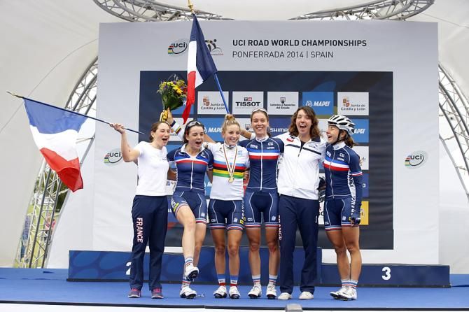 The French national team on the podium