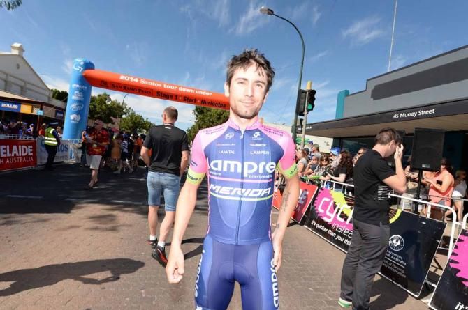 Diego Ulissi (Lampre-Merida) on the start line of stage 1 of the 2014 Tour Down Under.