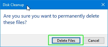 click Delete files