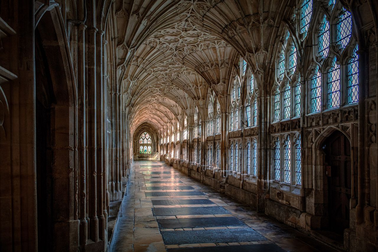 Gloucester Cathedral&#039;s cloisters.