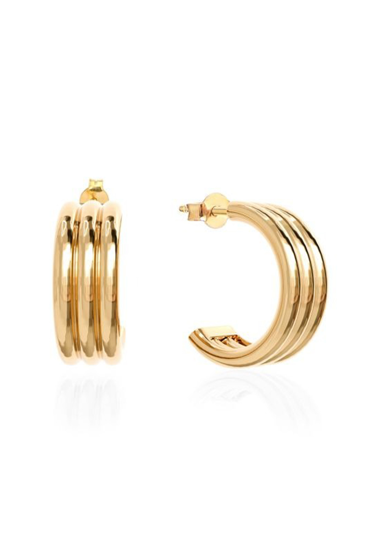  Gabi Rielle 14k Gold Vermeil Tube Half-Hoop Earrings