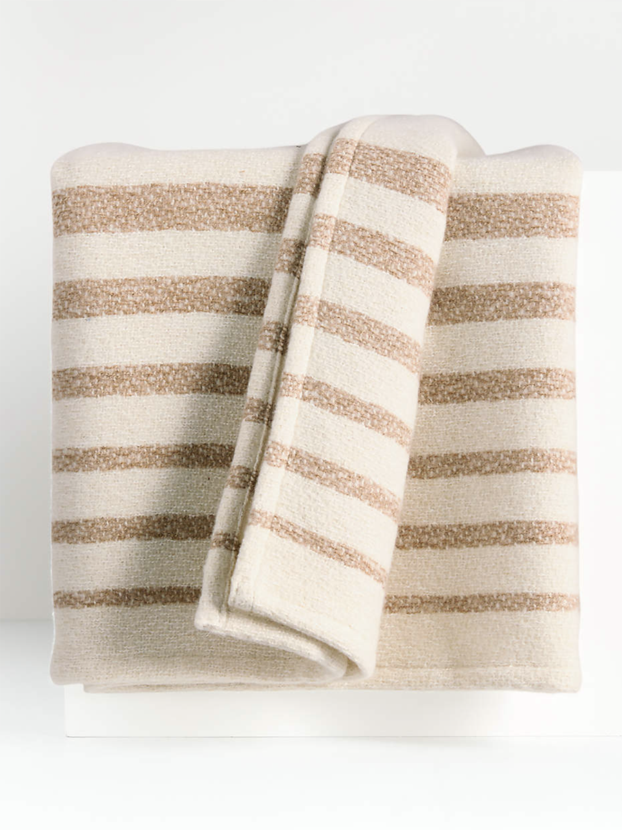 brown striped blanket
