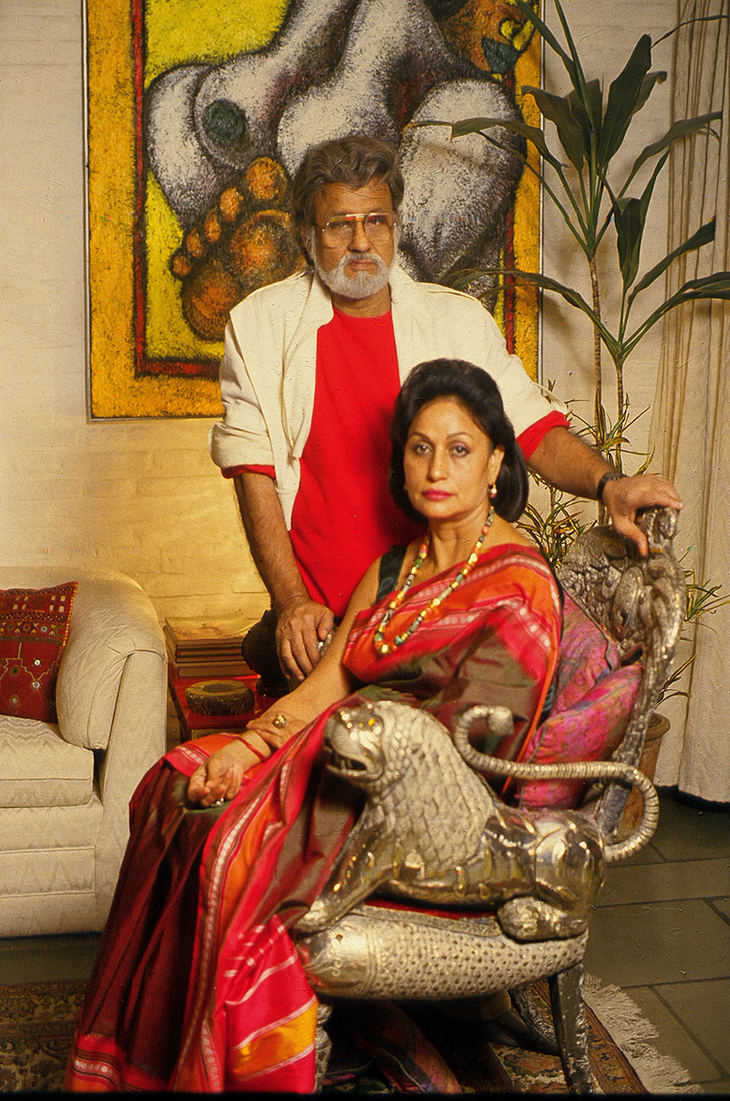 Satish and his wife Kiran Gujral at their home in New Delhi