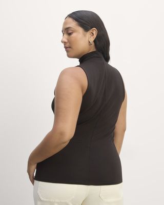 Everlane The Form Mock-Neck Tank in black