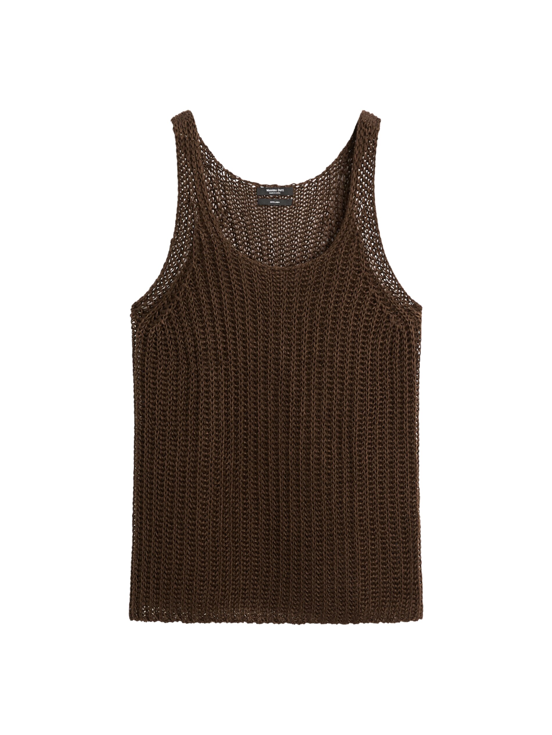 Linen Knit Top With Round Neckline