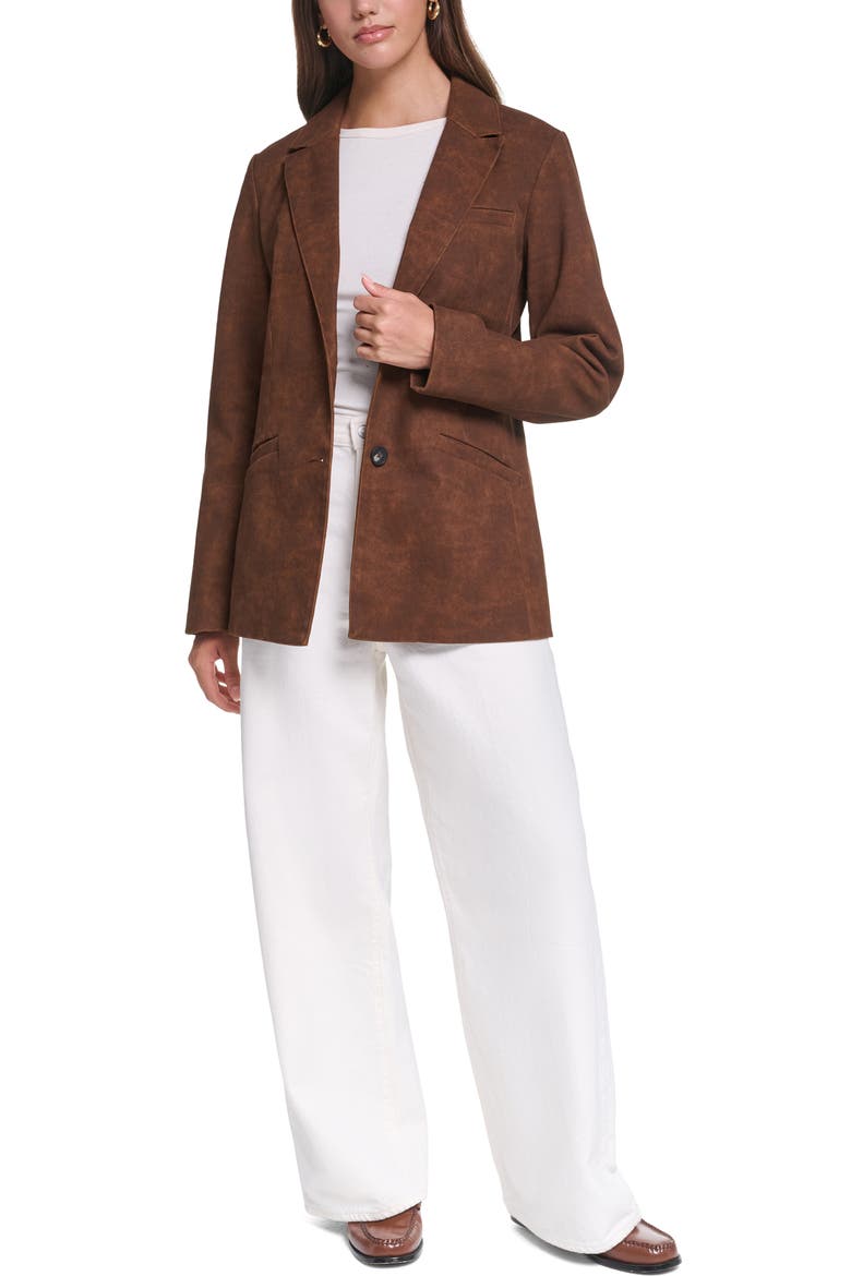 Faux Leather Blazer