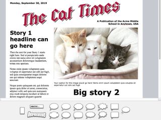 Comic Life template featuring example story with kittens