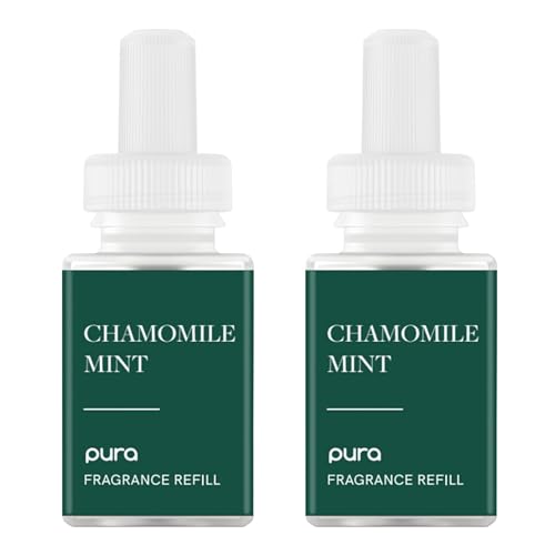 Pura Malodor Refill - Smart Home Air Diffuser - Up to 120-Hours of Premium Fragrance Per Refill - Clean Diffuser Fragrance - Air Deodorizer &amp;amp; Odor Eliminator - 2 Pack, Chamomile Mint