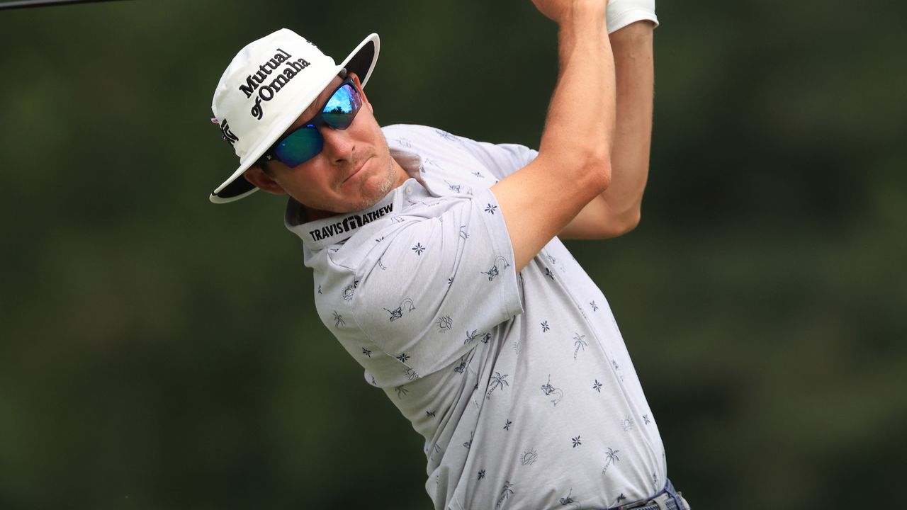 Joel Dahmen takes a shot during the Sanderson Farms Championship