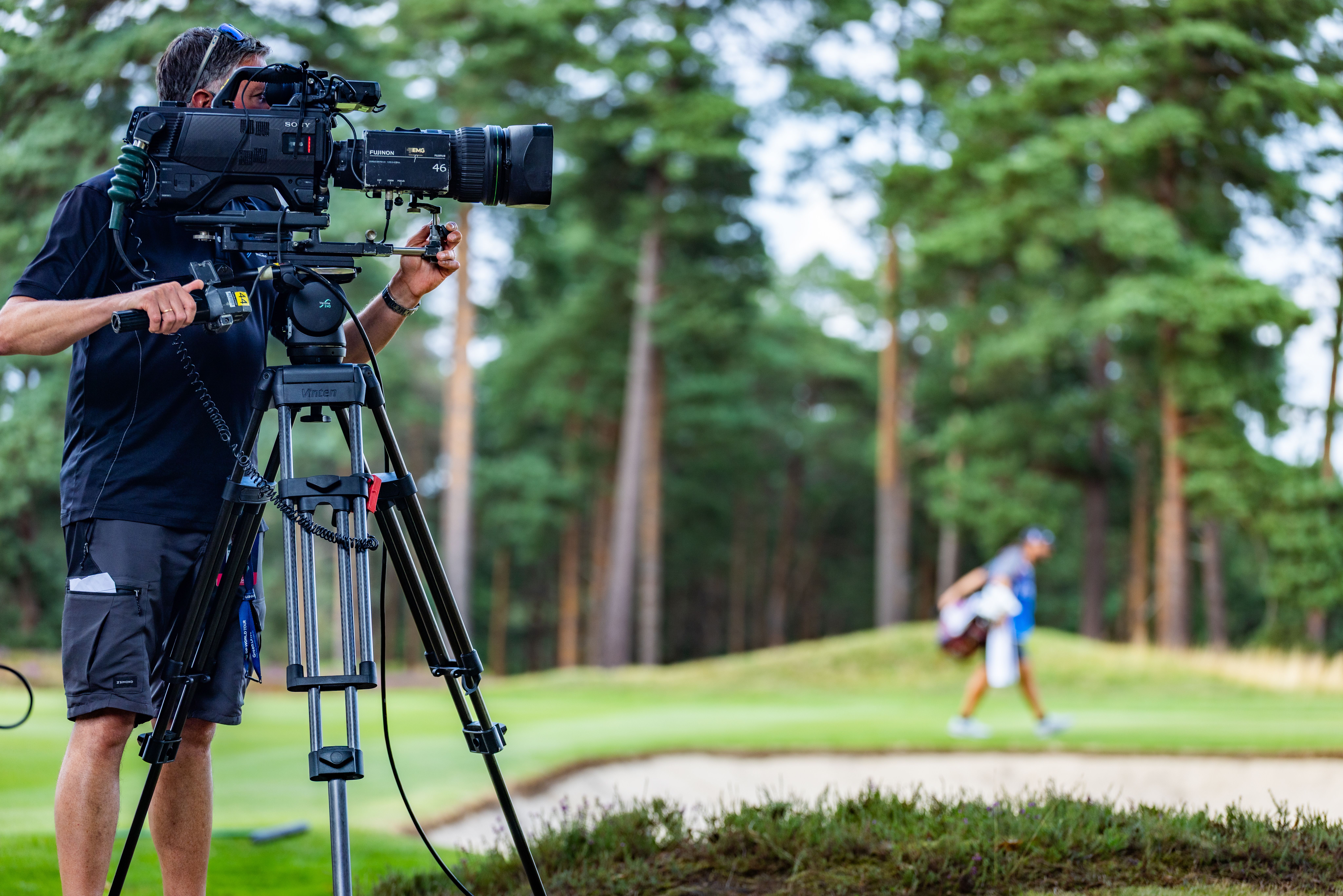 Vinten tripod used to cover a golf match