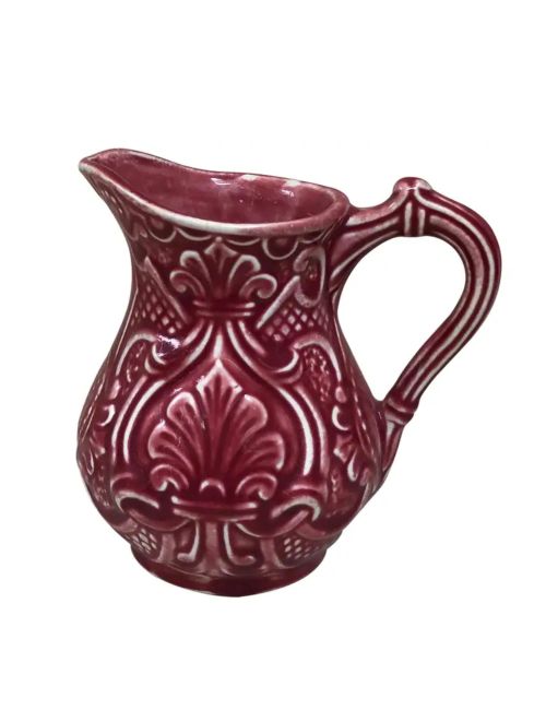 Red Majolica Creamer Pitcher Onnaing, circa 1920