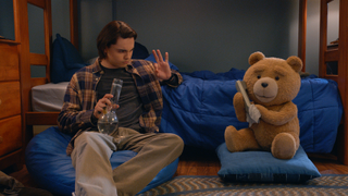 Max Burkholder as John, Seth MacFarlane as voice of Ted in Episode 2 "My Two Dads"