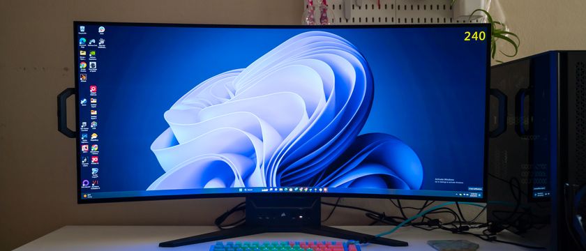 Corsair Xeneon Flex 45WQHD240 OLED on a gaming setup