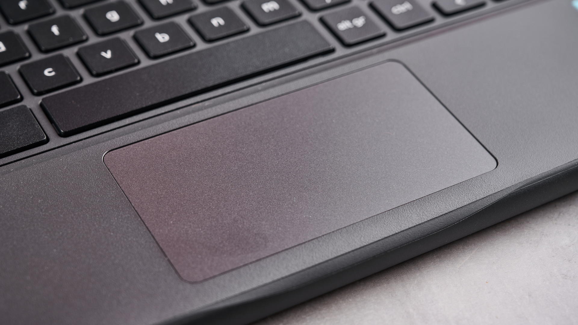 Close-up of touchpad on Dell Chromebook 3120