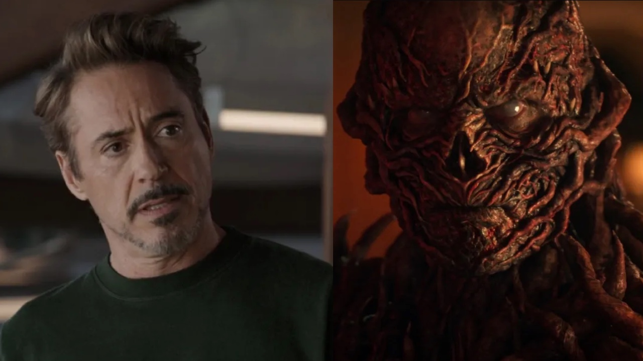 Tony Stark in Endgame and Vecna in Stranger Things side by side 