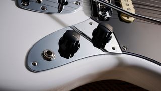 Close up of the controls on the Fender Player II Jaguar