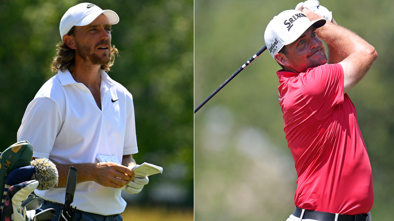 Tommy Fleetwood and Keegan Bradley hit tee shots