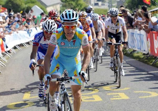 Enrico Gasparotto (Astana) was one of the strong men in the break.