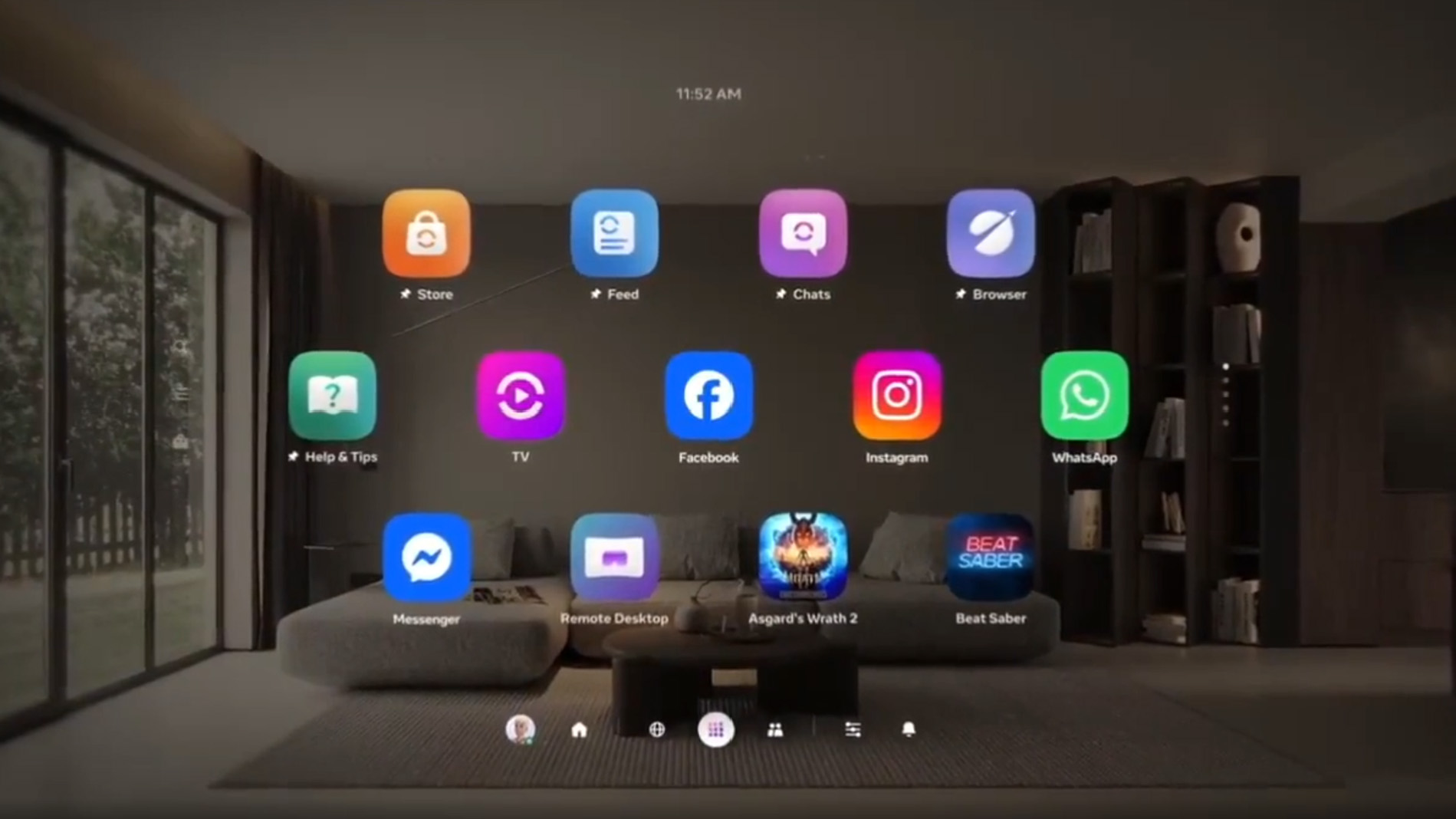 An official screenshot of the new Navigator menu in Meta Quest v83 firmware