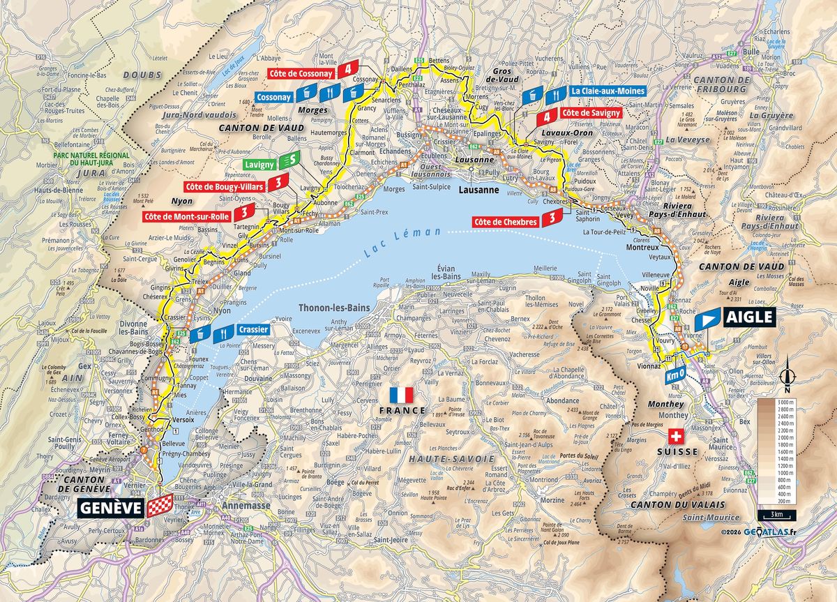 Stage 2 map, Tour de France Femmes 2026