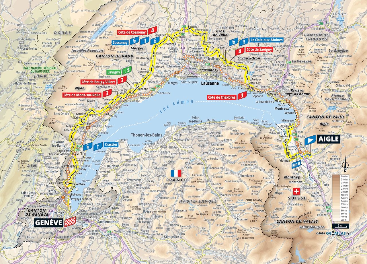 Stage 2 map, Tour de France Femmes 2026