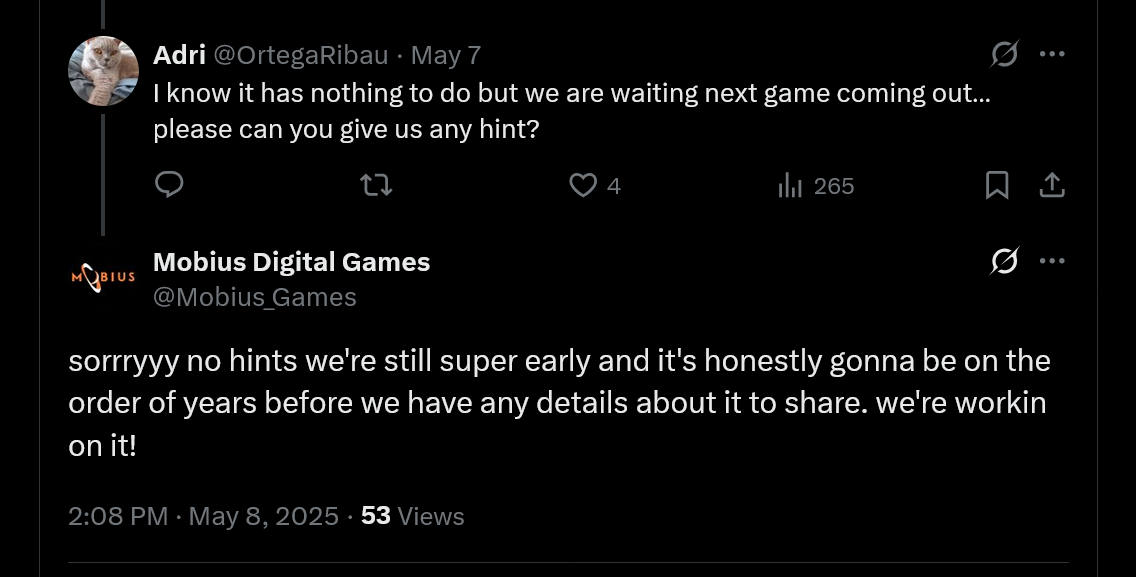 sorrryyy no hints we're still super early and it's honestly gonna be on the order of years before we have any details about it to share. we're workin on it!