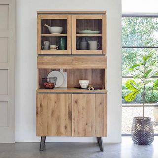 Boston Natural Solid Oak and Metal Small Dresser