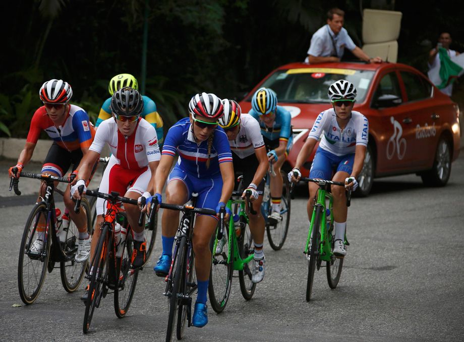 Ferrand Prevot (France) played her hand early but was dropped on the final climb