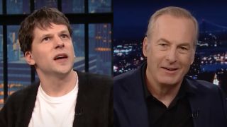 Side by side of Jesse Eisenberg and Bob Odenkirk.