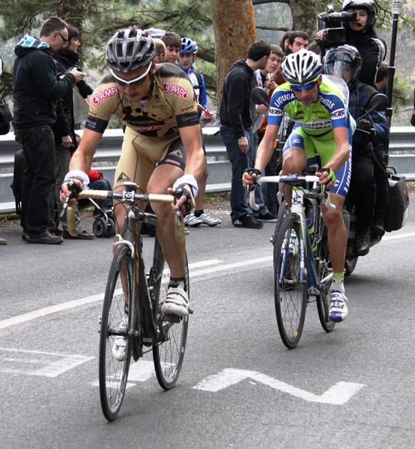 Aitor P&eacute;rez Arrieta (Footon-Servetto) and Ivan Santaromita (Liquigas-Doimo) in the break