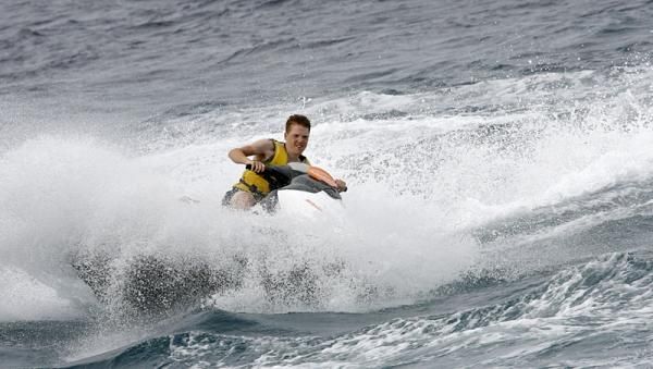 Steven Kruijswijk works the jet ski
