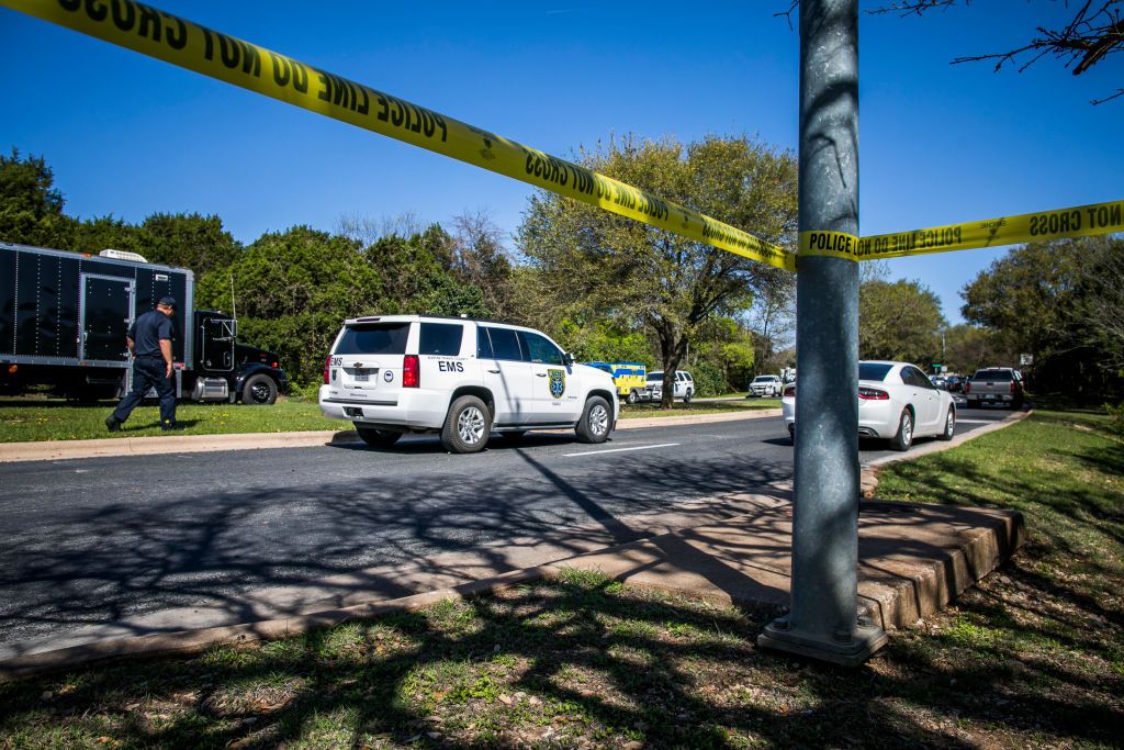 The scene of a bombing in Austin, Texas.